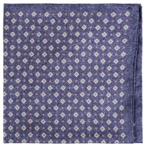 Amanda Christensen Classic Mosaic Pattern Blue Pocket Square