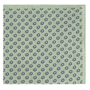 Amanda Christensen Floral Patterned Linen Green Pocket Square