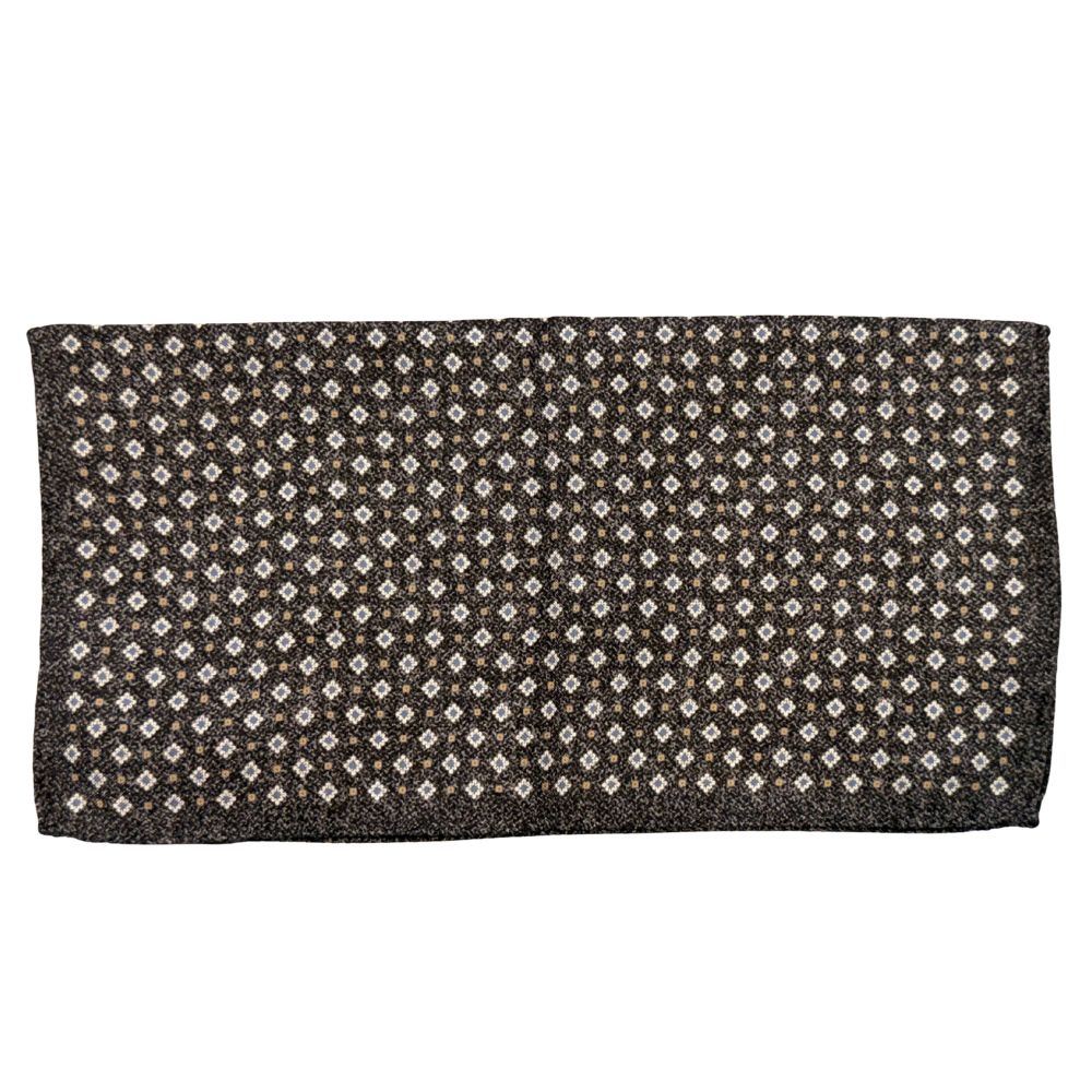 Amanda Christensen Mosaic Floral Patterned Black Pocket Square 3 Amanda Christensen Mosaic Floral Patterned Black Pocket Square - Image 3