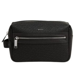 BOSS Daxter Monogram Leather Washbag Black