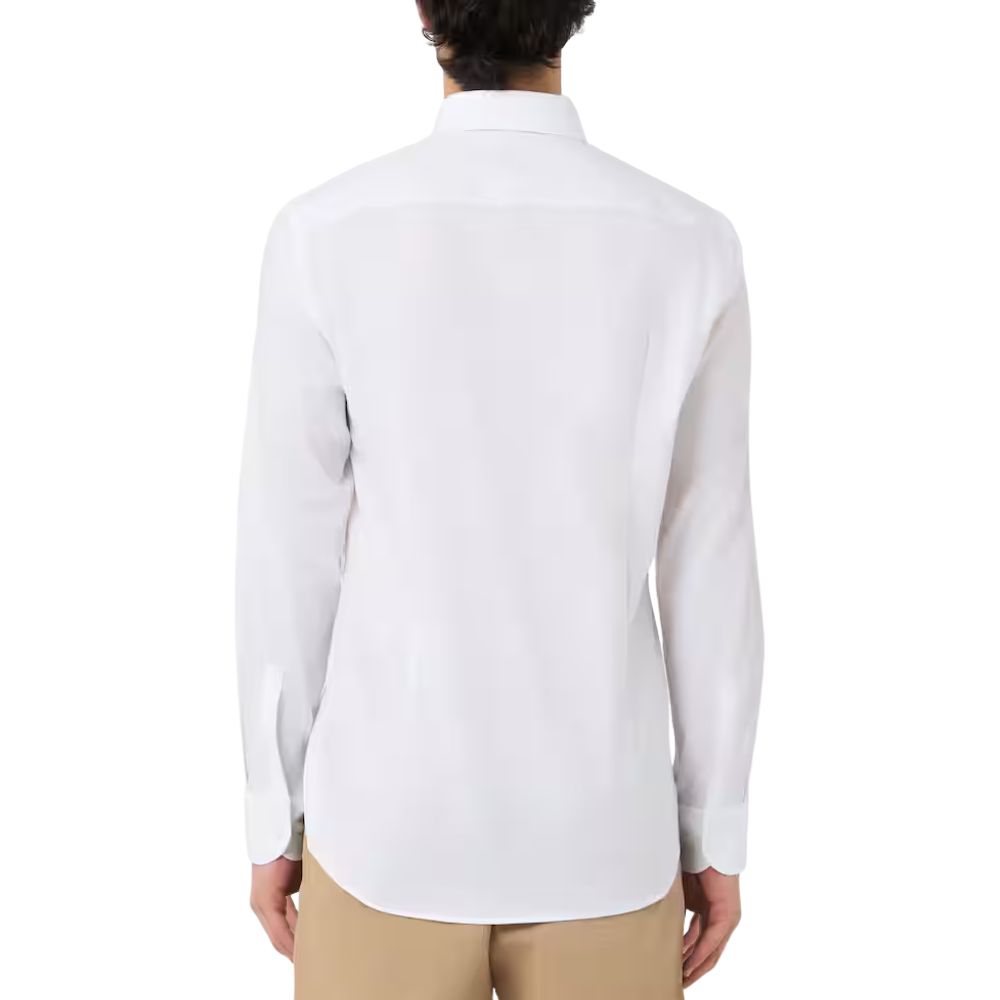 BOSS Hank Slim Fit White Shirt With Blue Trim 1