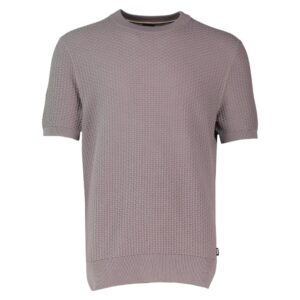 BOSS Knitted Structure Purple Cotton Jumper