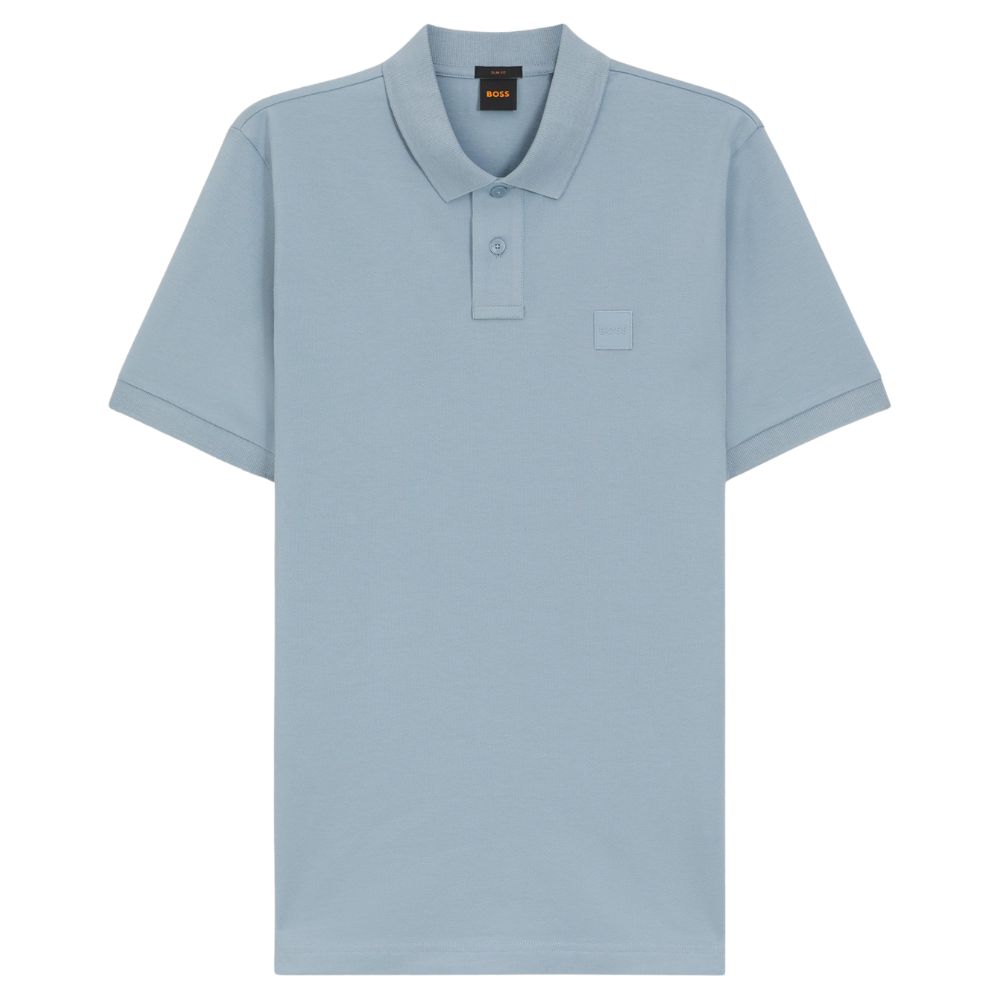 BOSS Passenger Light Blue Slim Fit Stretch Cotton Polo Shirt