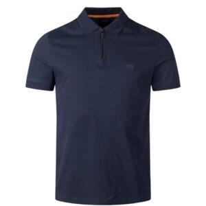 BOSS Passerzip Slim Fit Navy Polo Shirt