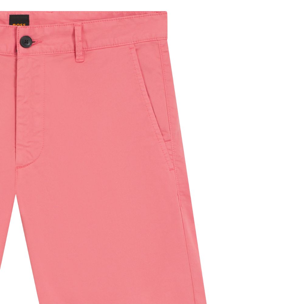 BOSS Slim Fit Light Pink Shorts In Stretch Cotton Twill