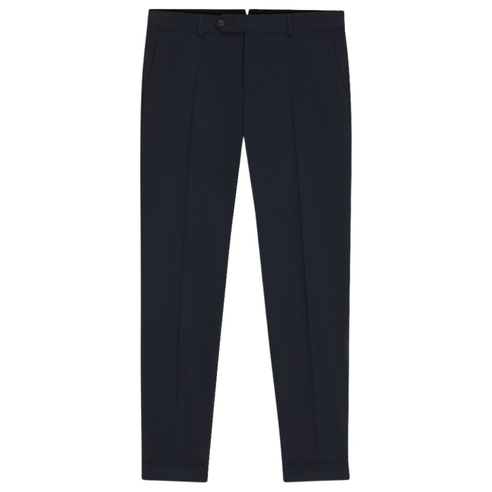 BOSS Slim Fit Navy Trousers In Washable Stretch Cotton