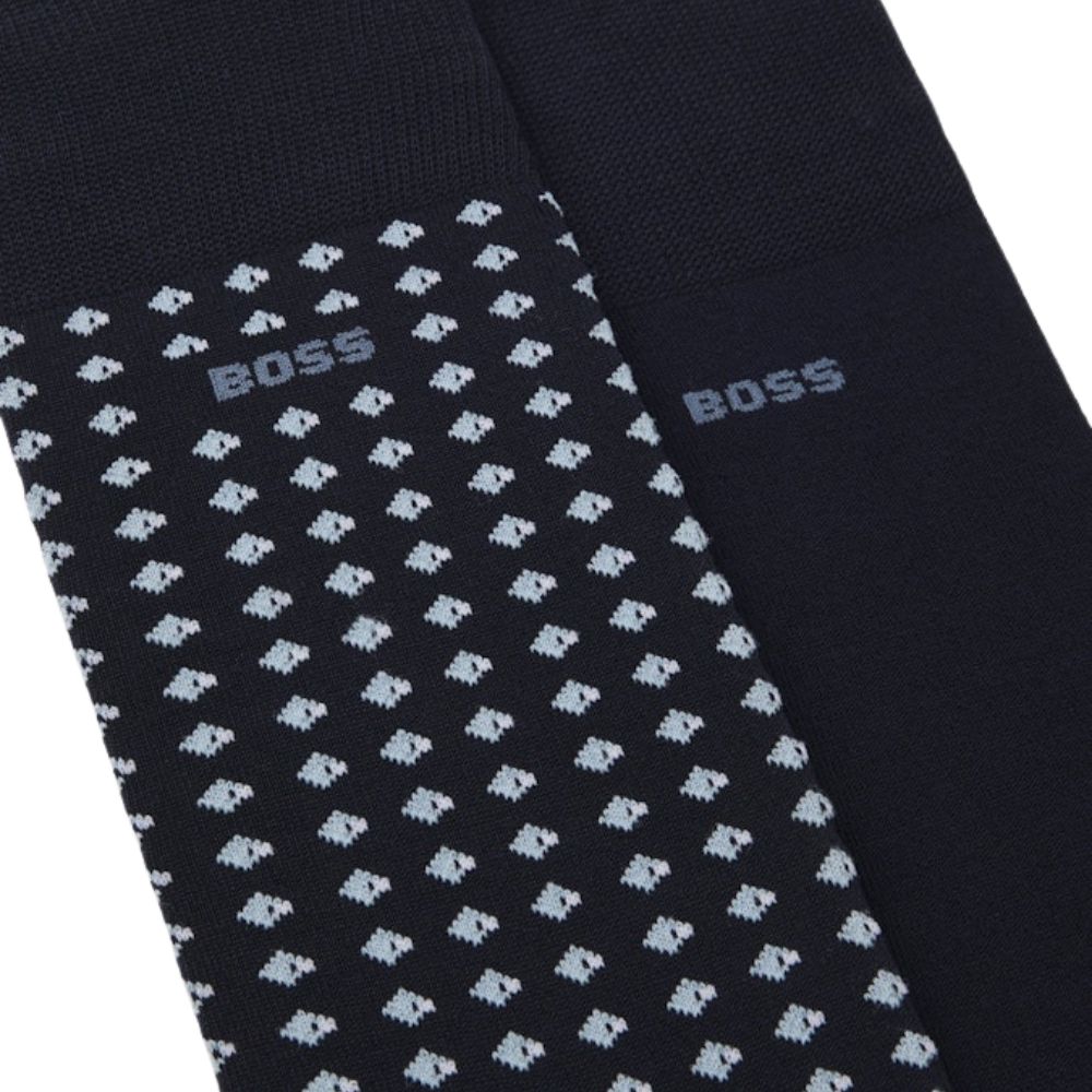 BOSS Cotton Navy Socks