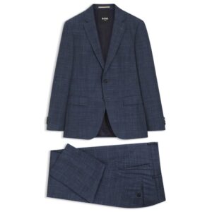 BOSS Two Piece Slim Fit Suit In Wool Silk And Linen
