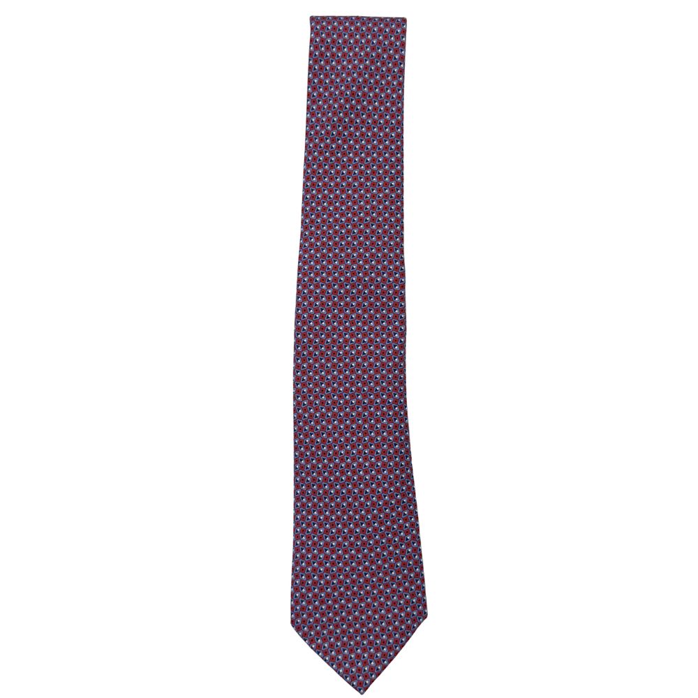 CANALI Red and Blue Small Patterned Tie