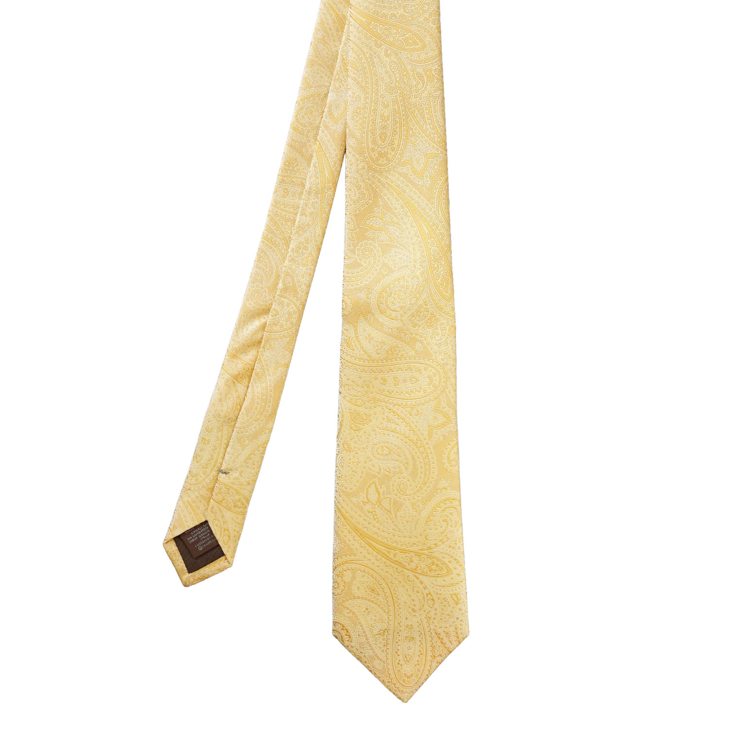 CANALI Yellow Paisley Self Patterned Tie