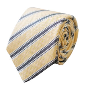 CANALI Yellow and Navy Striped Tie
