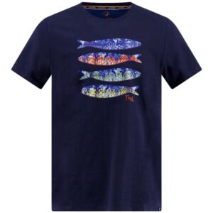 A Fish Named Fred Fish Print Navy T-Shirt
