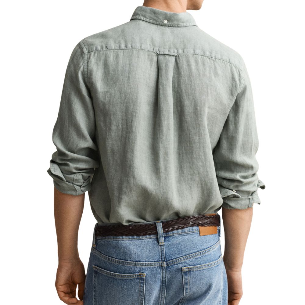 GANT Grey Linen Shirt Rear