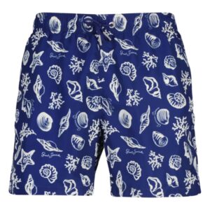 GANT Regular Fit Navy Seashells Print Swim Shorts
