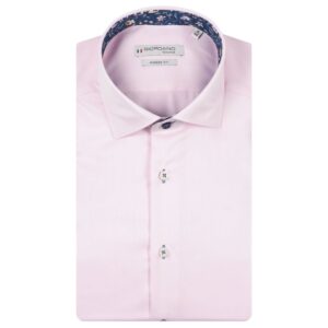 Giordano Locarno Floral Trim Semi Cutaway Pink Shirt