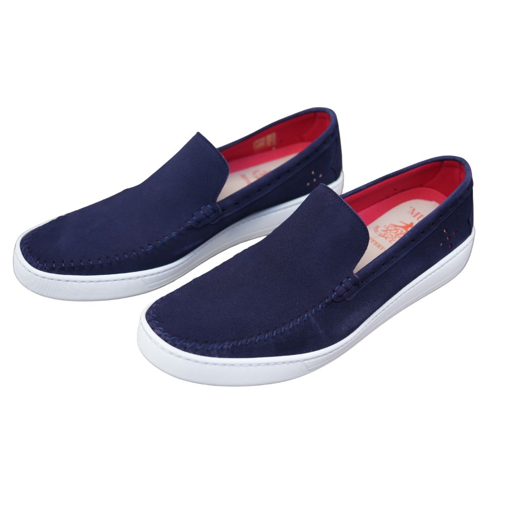 Jeffery West Martini Suede Navy Loafers 3