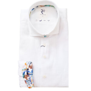 R2 White Linen Shirt Short Cut Fit