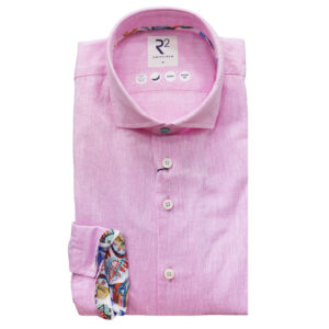 R2 Pink Linen Shirt in Short Cut Fit