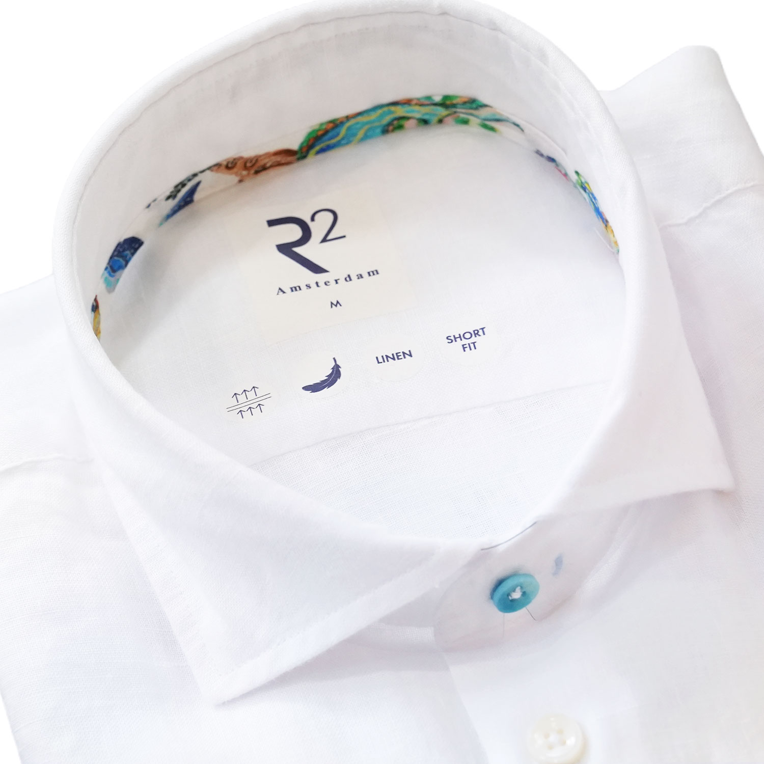 R2 White Linen Shirt Short Cut Fit