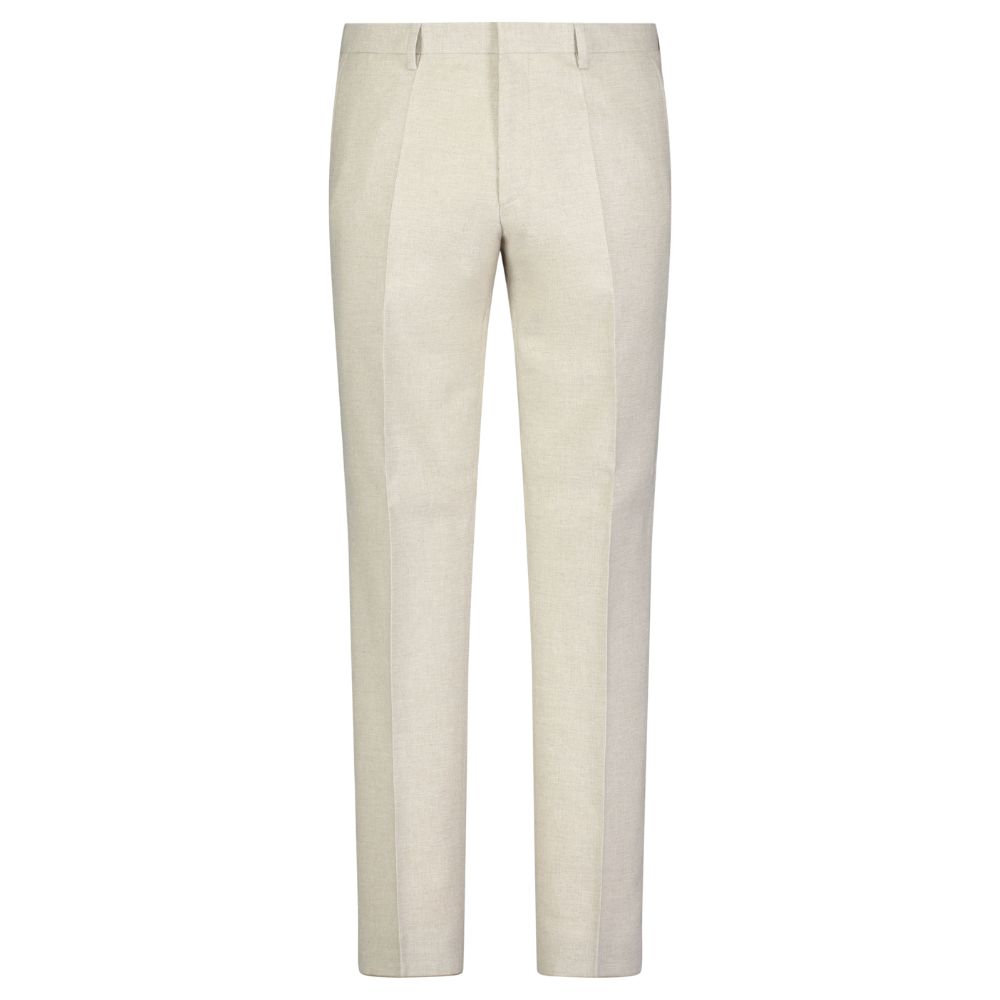 ROY ROBSON Linen & Cotton Blend Slim Fit Beige Trousers