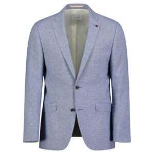 ROY ROBSON Slim Fit Italian Cotton And Linen Light Blue Jacket