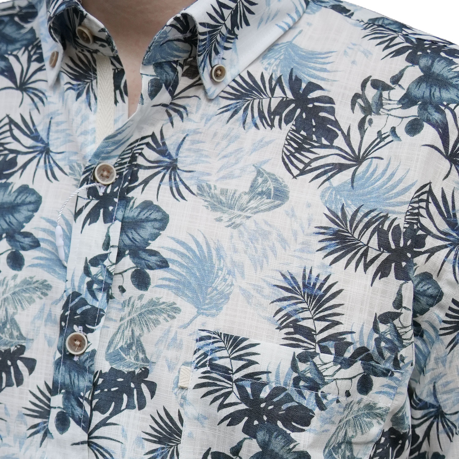 Warwicks Linen Short Sleeve Shirt with Tropical Pattern