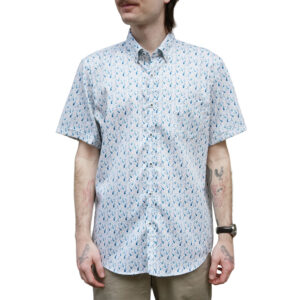 Warwicks White Short Sleeve Shirt with Bottle and Glass Print