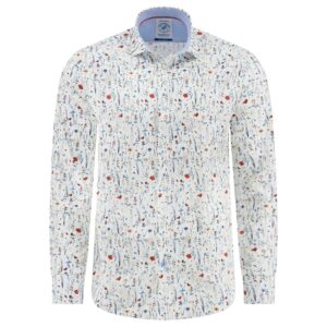 A Fish Named Fred White Shirt Wildflowers Print