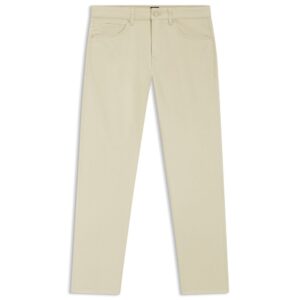 BOSS Delaware Slim Fit Beige Trousers In A Cotton Blend