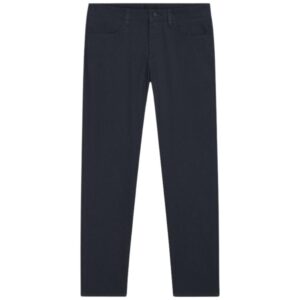 BOSS Delaware Slim Fit Navy Trousers In A Cotton Blend