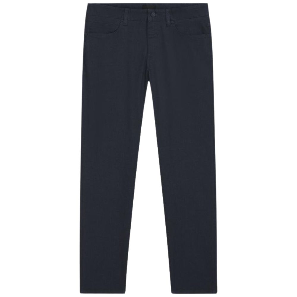 BOSS Delaware Slim Fit Navy Trousers In A Cotton Blend