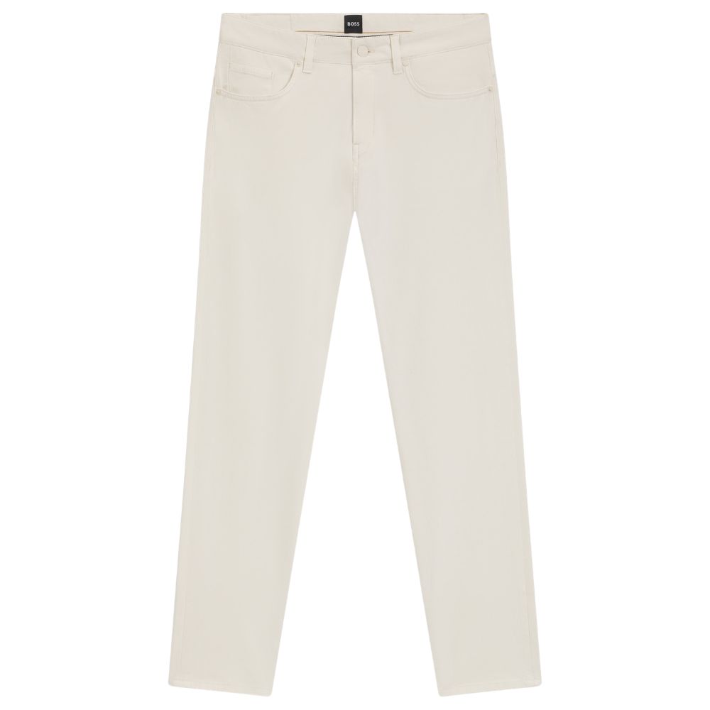BOSS Delaware Slim Fit Trousers In Stretch Cotton Gabardine