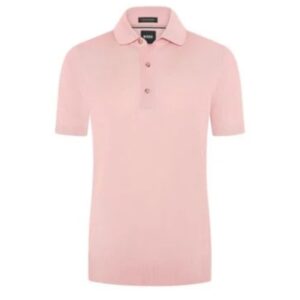 BOSS Knit Pink Polo Shirt In Virgin Wool