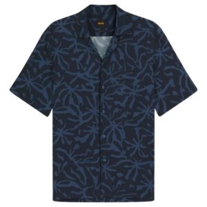 BOSS Rayer Mens Blue Short Sleeve Shirt