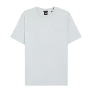 BOSS Thompson Cotton-Jersey Light Blue T-shirt with Logo Detail