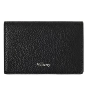 Mulberry Continental Card Case Black Small Classic Grain