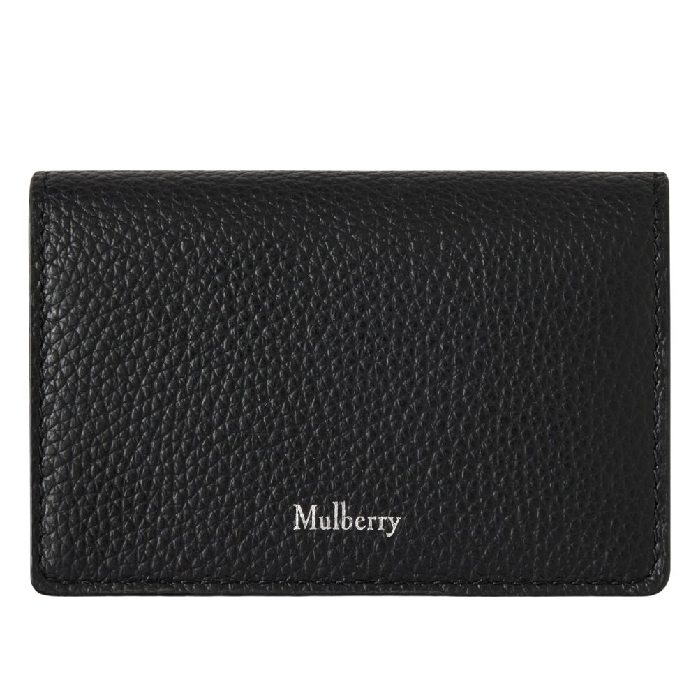Mulberry Continental Card Case Black Small Classic Grain