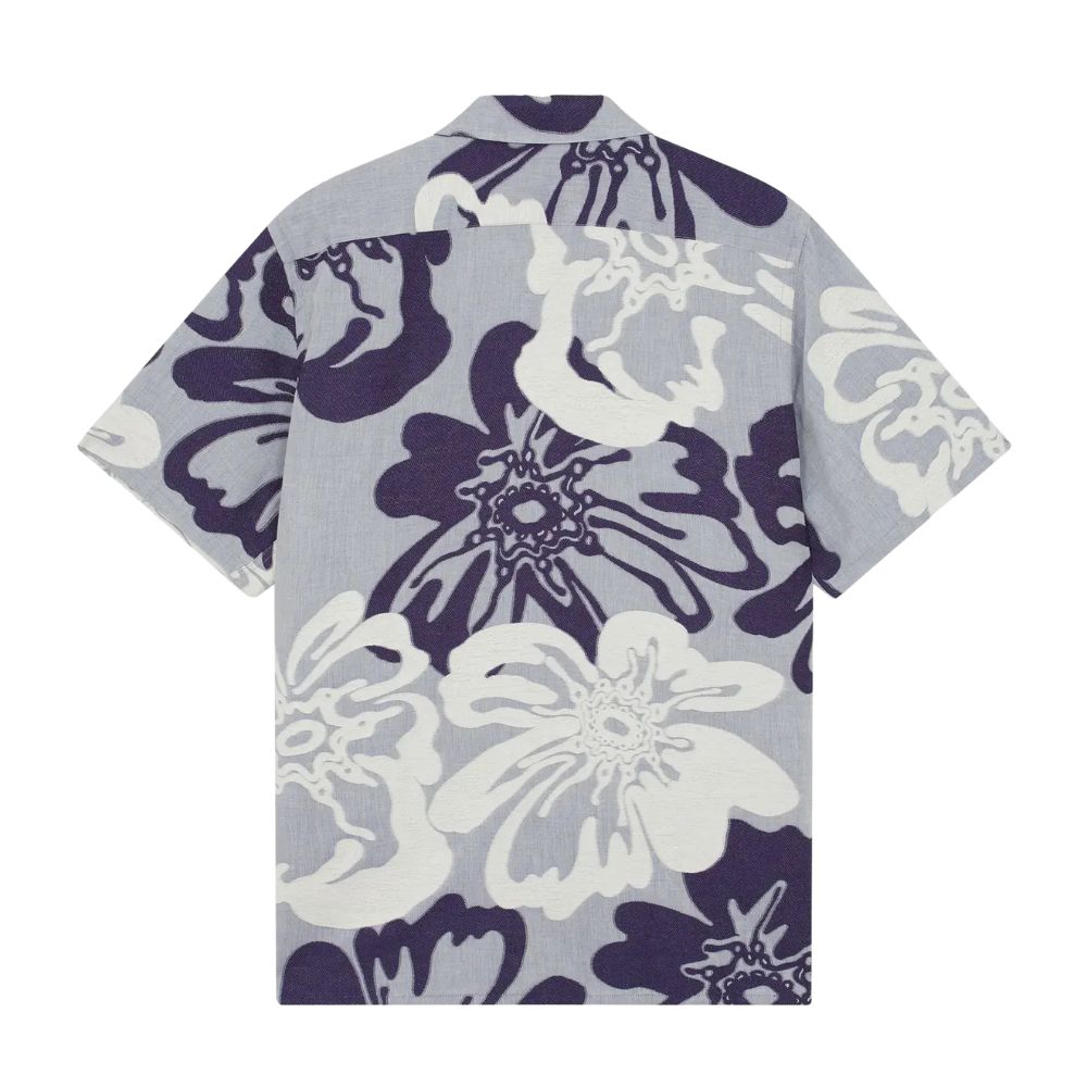 PAUL SMITH Blue Short Sleeve Floral Pattern Shirt 1