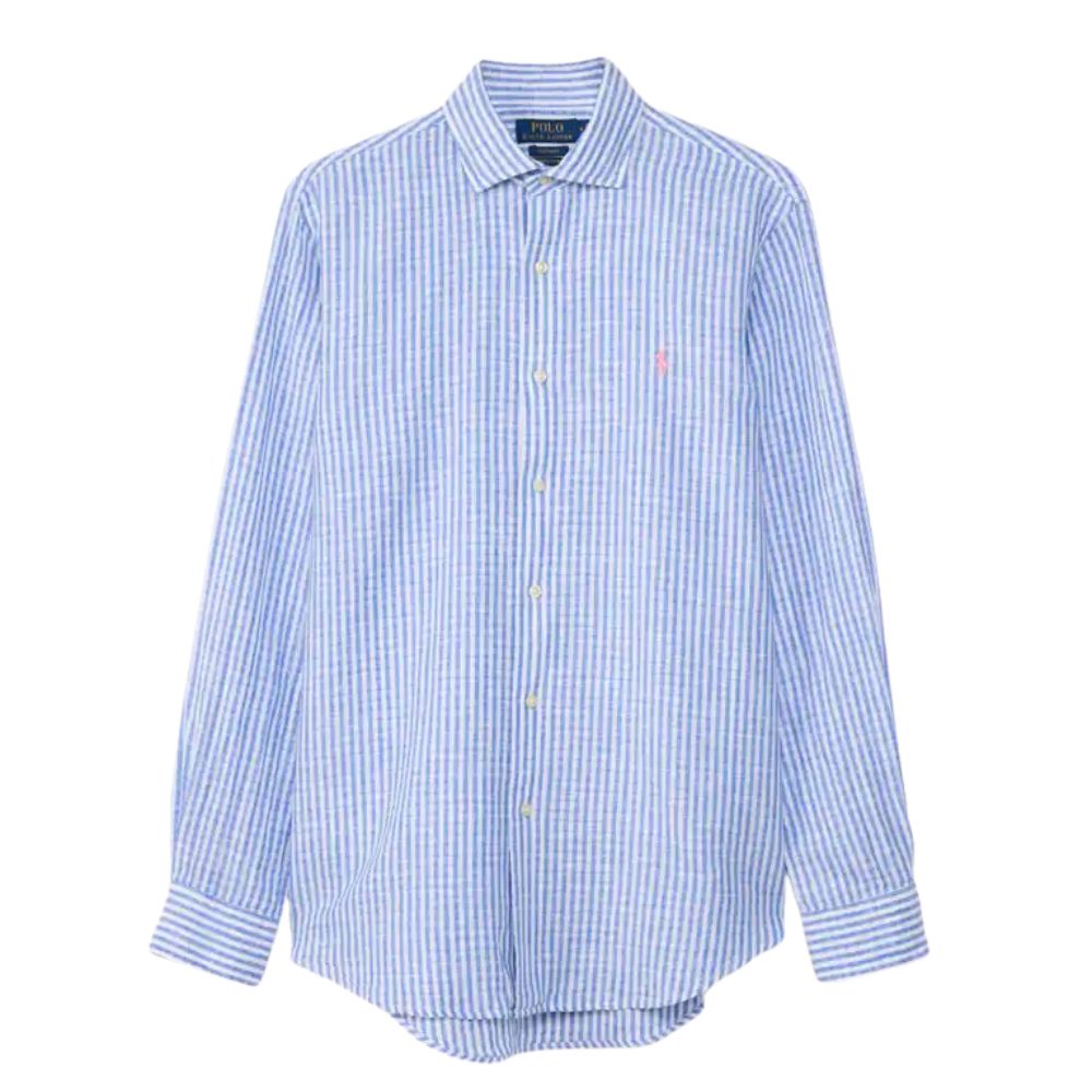 POLO RALPH LAUREN Long Sleeved Striped Guaranteed To Wrinkle Oxford Shirt