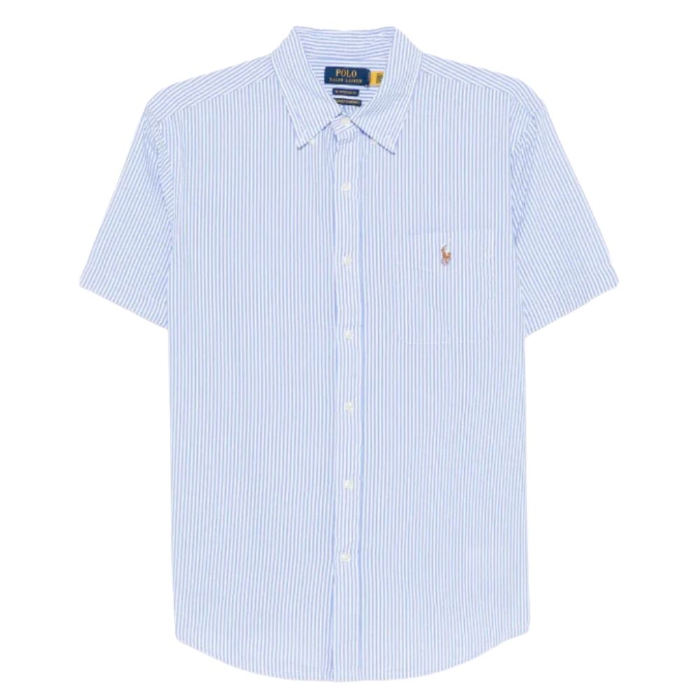 POLO RALPH LAUREN Short Sleeved Striped Guaranteed To Wrinkle Oxford Shirt