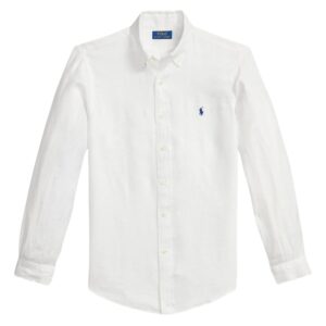 POLO RALPH LAUREN White Button Down Pony Detail Custom Fit Shirt
