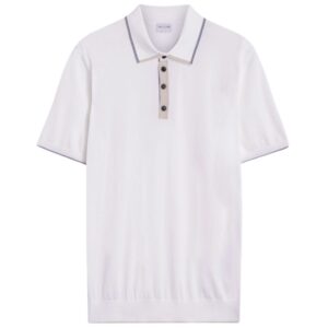 Pal Zileri Cotton Knit Short Sleeve White Polo