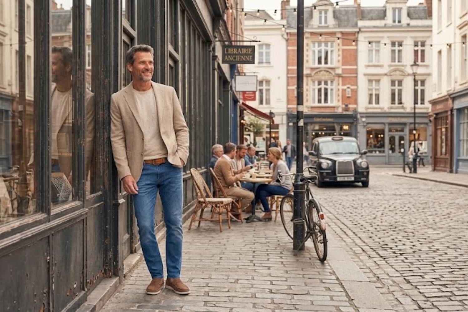 Discover How to Dress Like a CEO on Weekends using a smart casual jacket, jeans, and T-shirt combination that delivers an easy, elevated look.