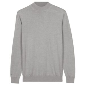 Thomas Maine Light Grey Merino Wool Turtle Neck Jumper