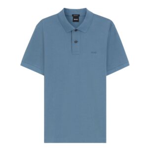 BOSS Pallas Blue Polo Shirt In Cotton Piqué With Embroidered Logo