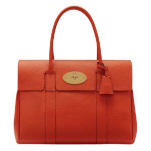 Mulberry Bayswater Coral Orange Small Classic Grain