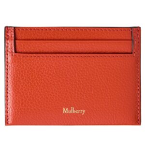 Mulberry Credit Card Slip Coral Orange Small Classic Grain