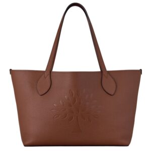 Mulberry Leather Twin Handle Tree Tote Bag Bright Oak