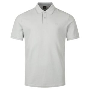 BOSS Regular Fit Blue Polo Shirt In Honeycomb Structured Cotton Piqué