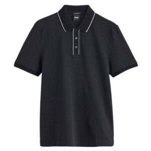 Boss Regular Fit Black Polo Shirt In Cotton
